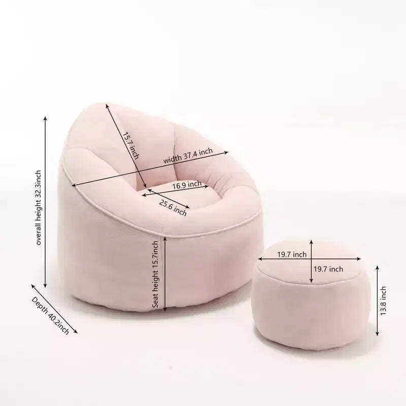 Fauteuil Poire TUYOHW avec Repose-pieds Rembourré, Fauteuil de Sol en Mousse capitonnée pour une Relaxation Totale, Ensemble Fauteuil Canapé Confortable pour Salon, Chambre