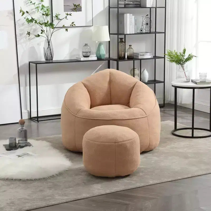 Fauteuil Poire TUYOHW avec Repose-pieds Rembourré, Fauteuil de Sol en Mousse capitonnée pour une Relaxation Totale, Ensemble Fauteuil Canapé Confortable pour Salon, Chambre