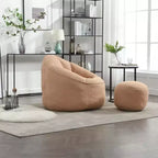 Fauteuil Poire TUYOHW avec Repose-pieds Rembourré, Fauteuil de Sol en Mousse capitonnée pour une Relaxation Totale, Ensemble Fauteuil Canapé Confortable pour Salon, Chambre