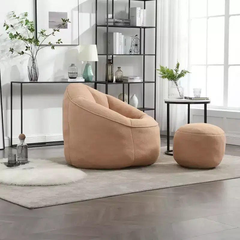 Fauteuil Poire TUYOHW avec Repose-pieds Rembourré, Fauteuil de Sol en Mousse capitonnée pour une Relaxation Totale, Ensemble Fauteuil Canapé Confortable pour Salon, Chambre