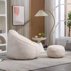 Fauteuil Poire TUYOHW avec Repose-pieds Rembourré, Fauteuil de Sol en Mousse capitonnée pour une Relaxation Totale, Ensemble Fauteuil Canapé Confortable pour Salon, Chambre