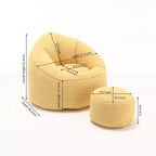 Fauteuil Poire TUYOHW avec Repose-pieds Rembourré, Fauteuil de Sol en Mousse capitonnée pour une Relaxation Totale, Ensemble Fauteuil Canapé Confortable pour Salon, Chambre