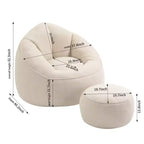 Fauteuil Poire TUYOHW avec Repose-pieds Rembourré, Fauteuil de Sol en Mousse capitonnée pour une Relaxation Totale, Ensemble Fauteuil Canapé Confortable pour Salon, Chambre