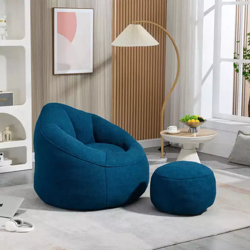 Fauteuil Poire TUYOHW avec Repose-pieds Rembourré, Fauteuil de Sol en Mousse capitonnée pour une Relaxation Totale, Ensemble Fauteuil Canapé Confortable pour Salon, Chambre
