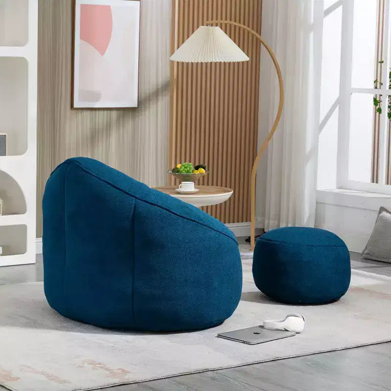 Fauteuil Poire TUYOHW avec Repose-pieds Rembourré, Fauteuil de Sol en Mousse capitonnée pour une Relaxation Totale, Ensemble Fauteuil Canapé Confortable pour Salon, Chambre