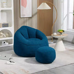 TUYOHW Bean Bag Chair with Upholstered Footrest, Padded Foam Floor Chair for Total Relaxation, Comfy Sofa Chair Set for Living Room, Bedroom