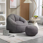 Fauteuil Poire TUYOHW avec Repose-pieds Rembourré, Fauteuil de Sol en Mousse capitonnée pour une Relaxation Totale, Ensemble Fauteuil Canapé Confortable pour Salon, Chambre