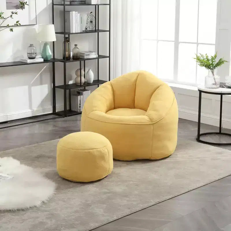 Fauteuil Poire TUYOHW avec Repose-pieds Rembourré, Fauteuil de Sol en Mousse capitonnée pour une Relaxation Totale, Ensemble Fauteuil Canapé Confortable pour Salon, Chambre