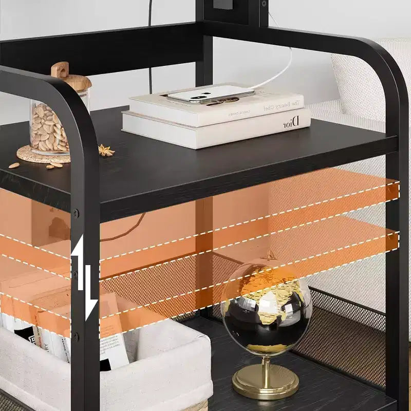 Dessert de rangement roulant à 3 niveaux robuste pour imprimante, chariot de bureau mobile industriel avec étagères de rangement réglables, roulettes verrouillables