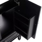 Meuble de salle de bain 76 cm avec lavabo intégré, Meuble de rangement de salle de bain avec tiroirs et étagère de porte, Meuble de salle de bain simple vasque