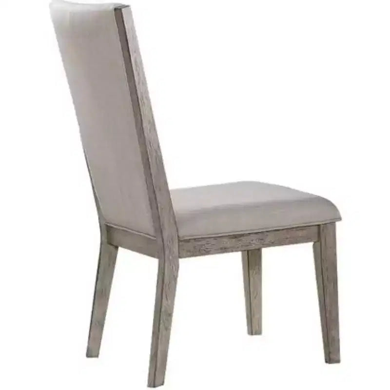 Chaises d'appoint en bois de style transitionnel Royal Hamton avec revêtement en tissu, ensemble de 2, chêne gris