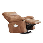 Fauteuil inclinable électrique pivotant à bascule avec massage, fauteuil de salon surdimensionné en cuir PU, fauteuil de canapé confortable, fauteuil inclinable électrique pour salon, chambre à coucher
