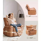 Fauteuil inclinable électrique pivotant à bascule avec massage, fauteuil de salon surdimensionné en cuir PU, fauteuil de canapé confortable, fauteuil inclinable électrique pour salon, chambre à coucher