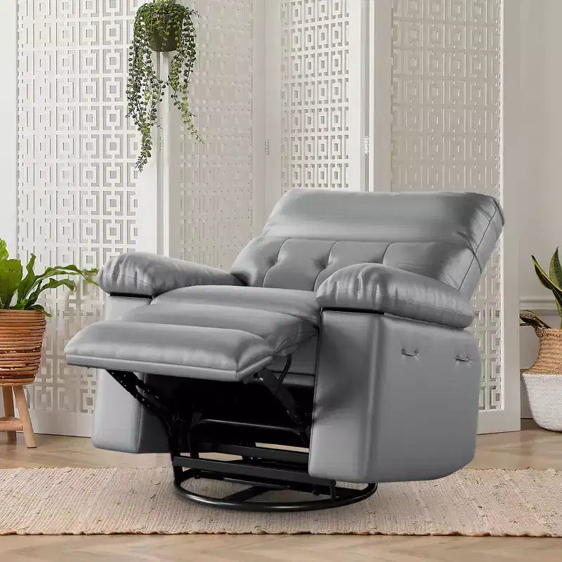 Fauteuil inclinable électrique pivotant à bascule avec massage, fauteuil de salon surdimensionné en cuir PU, fauteuil de canapé confortable, fauteuil inclinable électrique pour salon, chambre à coucher