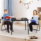 Ensemble Table et Chaises Pliantes, Chaises Rembourrées en Similicuir avec Coussin, Cadre en Acier Durable et Table Carrée pour Salle à Manger/Petits Espaces