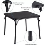 Ensemble Table et Chaises Pliantes, Chaises Rembourrées en Similicuir avec Coussin, Cadre en Acier Durable et Table Carrée pour Salle à Manger/Petits Espaces