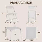 Ensemble Table et Chaises Pliantes, Chaises Rembourrées en Similicuir avec Coussin, Cadre en Acier Durable et Table Carrée pour Salle à Manger/Petits Espaces