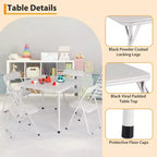Ensemble Table et Chaises Pliantes, Chaises Rembourrées en Similicuir avec Coussin, Cadre en Acier Durable et Table Carrée pour Salle à Manger/Petits Espaces
