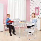 Ensemble Table et Chaises Pliantes, Chaises Rembourrées en Similicuir avec Coussin, Cadre en Acier Durable et Table Carrée pour Salle à Manger/Petits Espaces