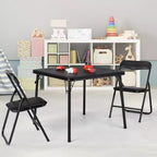 Ensemble Table et Chaises Pliantes, Chaises Rembourrées en Similicuir avec Coussin, Cadre en Acier Durable et Table Carrée pour Salle à Manger/Petits Espaces