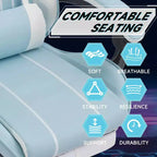 Chaise de jeu MAYEERTY, Chaise d'ordinateur, Chaise ergonomique avec repose-pieds et soutien lombaire pour salon Bleu