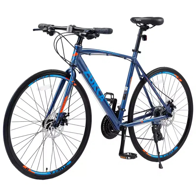 Vélo de route avec transmission 24 vitesses, vélo 700C avec freins à disque, cadre léger en alliage d'aluminium, vélo hybride de route pour hommes et femmes