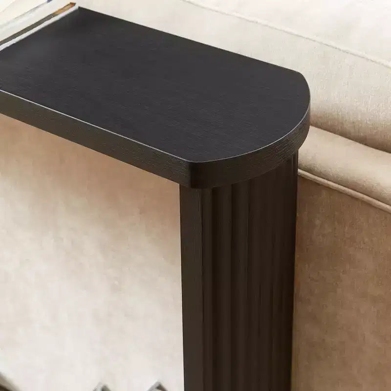 TUYOHW 70 Table Console, Table de Canapé Moderne à Ondes avec Étagère Ouverte, Table d'Appoint Étroite en Bois avec Plateau Épais pour Couloir, Entrée, Salon