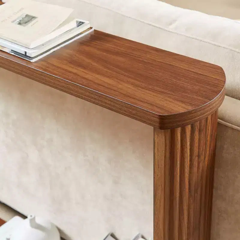TUYOHW 70 Table Console, Table de Canapé Moderne à Ondes avec Étagère Ouverte, Table d'Appoint Étroite en Bois avec Plateau Épais pour Couloir, Entrée, Salon