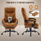 Chaise de bureau ergonomique, chaise de gaming en PU, hauteur réglable, inclinaison de 90 à 135 degrés, dossier, roulettes pivotantes à 360 degrés, capacité de 158 kg pour le bureau