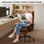 Chaise de bureau ergonomique, chaise de gaming en PU, hauteur réglable, inclinaison de 90 à 135 degrés, dossier, roulettes pivotantes à 360 degrés, capacité de 158 kg pour le bureau