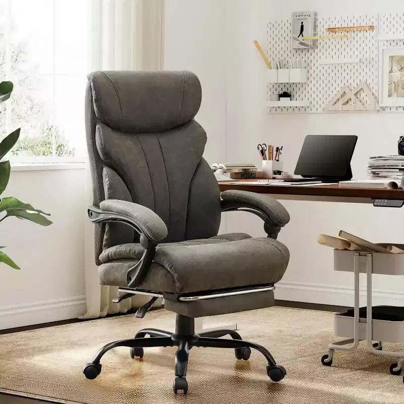 Chaise de bureau ergonomique, chaise de gaming en PU, hauteur réglable, inclinaison de 90 à 135 degrés, dossier, roulettes pivotantes à 360 degrés, capacité de 158 kg pour le bureau