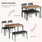 Ensemble de salle à manger 4 pièces avec table, 2 chaises et banc, table de cuisine style rétro peu encombrante pour petits espaces, cuisine, appartements