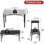 Ensemble de salle à manger 4 pièces avec table, 2 chaises et banc, table de cuisine style rétro peu encombrante pour petits espaces, cuisine, appartements