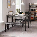 Ensemble de salle à manger 4 pièces avec table, 2 chaises et banc, table de cuisine style rétro peu encombrante pour petits espaces, cuisine, appartements