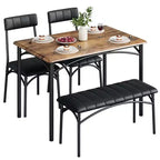 Ensemble de salle à manger 4 pièces avec table, 2 chaises et banc, table de cuisine style rétro peu encombrante pour petits espaces, cuisine, appartements
