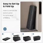 TUYOHW Banc de rangement pliable 30/43 pouces avec siège rembourré en mousse plus épaisse, banc de bout de lit, banc d'entrée pour salon