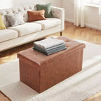 TUYOHW Banc de rangement pliable 30/43 pouces avec siège rembourré en mousse plus épaisse, banc de bout de lit, banc d'entrée pour salon