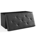 TUYOHW Banc de rangement pliable 30/43 pouces avec siège rembourré en mousse plus épaisse, banc de bout de lit, banc d'entrée pour salon