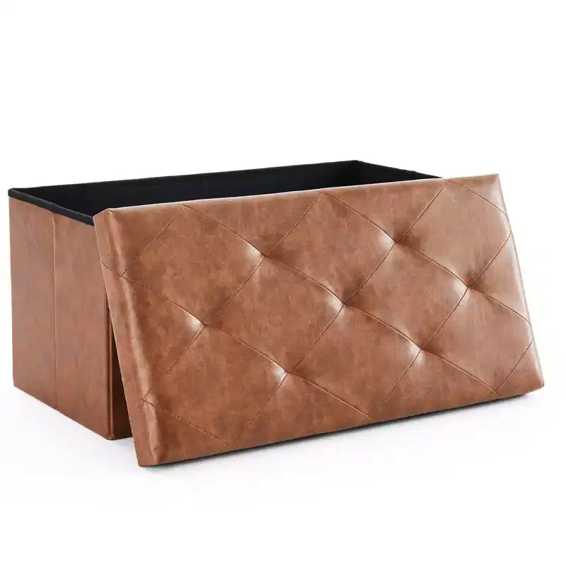 TUYOHW Banc de rangement pliable 30/43 pouces avec siège rembourré en mousse plus épaisse, banc de bout de lit, banc d'entrée pour salon