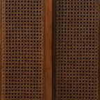 JVNOXK Buffet moderne en rotin d'inspiration médiévale avec étagères réglables et base en bois massif, idéal pour les entrées ou les cuisines. Disponible en bois foncé