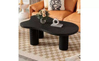 Table basse TUYOHW en MDF en forme de nuage avec bord arrondi, pieds cylindriques épais, table d'appoint irrégulière à 3 pieds robustes pour le salon