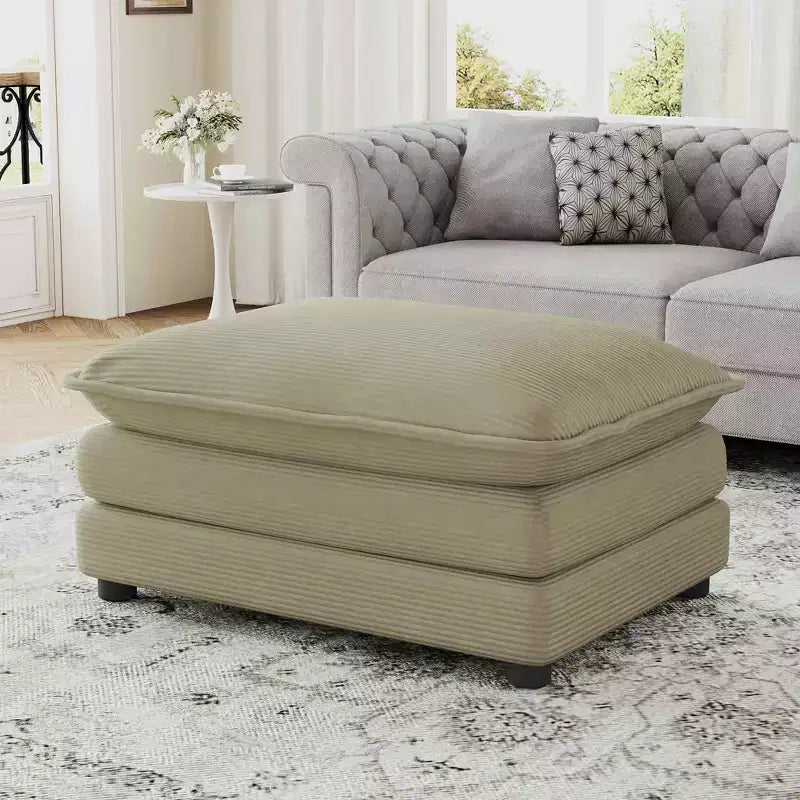 MAYEERTY 35.4 Ottoman Dual-layer Ottoman for Living Room Bedroom Dark Brown