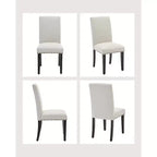 Chaises de salle à manger Parsons rembourrées COZONY, Chaise d'appoint à pieds en bois et tissu de lin pour salle à manger, cuisine, restaurant, salon