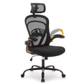 Ergonomic Office Chair  Flip-Up Armrests & Lumbar Support  Wide Seat Gaming Chair for Study/Bedroom/Home Office