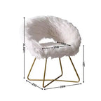 TUYOHW Fauteuil d'appoint en Fausse Fourrure, Fauteuil Baril Rembourré avec Piètement Luge Doré, Patins Anti-Rayures, Fauteuil Lounge Moderne pour Salon, Chambre