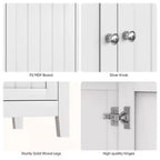 Armoire de rangement de salle de bain blanche 32", petit buffet autoportant avec étagère réglable - Panipeachy