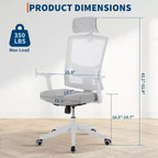 Chaise de bureau ergonomique en maille | Appui-tête rembourré et roulettes | Chaise de jeu/bureau pour salle d'e-sport, bureau, chambre