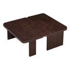 Ensemble de tables basses, design minimaliste rectangulaire, table combinée en bois polyvalente pour le bureau et le salon