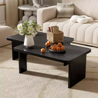 Ensemble de tables basses, design minimaliste rectangulaire, table combinée en bois polyvalente pour le bureau et le salon