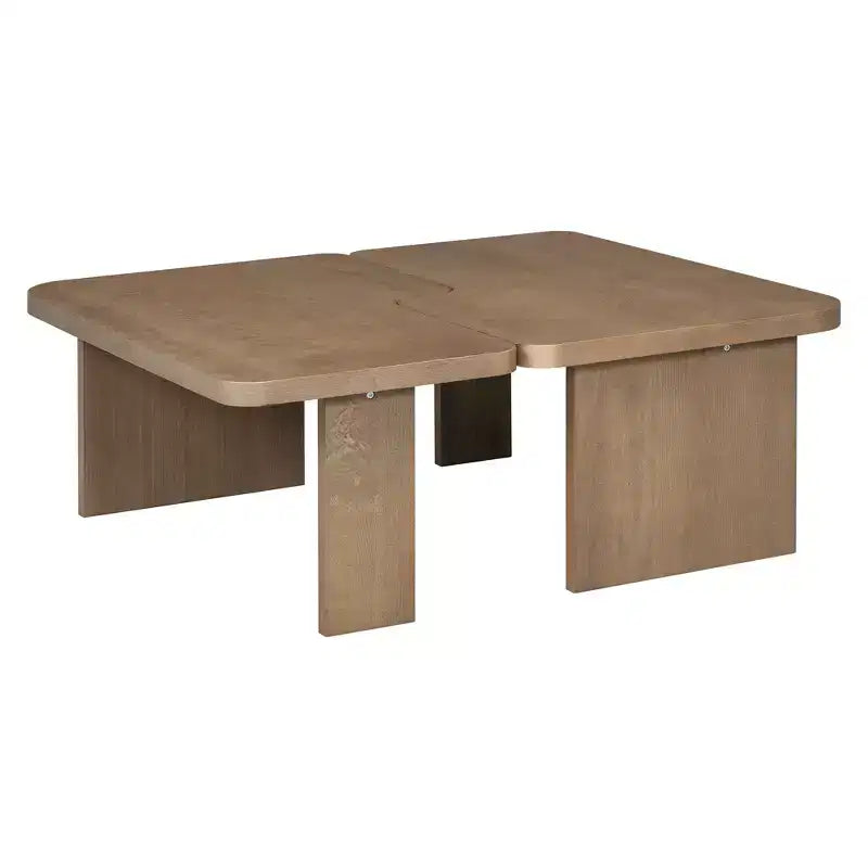 Ensemble de tables basses, design minimaliste rectangulaire, table combinée en bois polyvalente pour le bureau et le salon